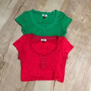 Bundle Green and Hot Pink Tops